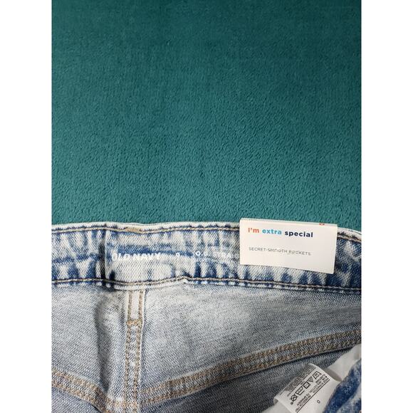 Old Navy Jeans Size 0 Womens Blue Fray Hem Stretch High Rise OG Straight NWT - Picture 4 of 14